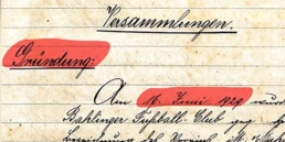 Gr&uuml;ndungsjahr 1929 - Eintrag Ausschnitt