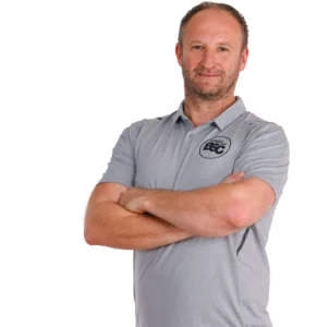 Jugendtrainer Andreas Lentz im offiziellen BSC Shirt