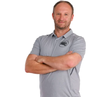 Jugendtrainer Andreas Lentz im offiziellen BSC Shirt