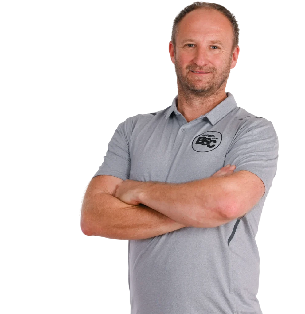 Jugendtrainer Andreas Lentz im offiziellen BSC Shirt