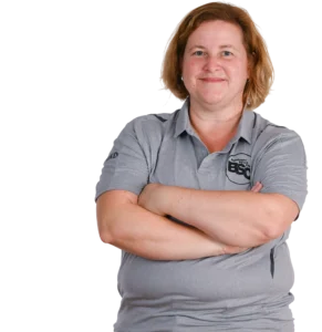 Jugendtrainerin Tamara Kreutner im offiziellen BSC Shirt