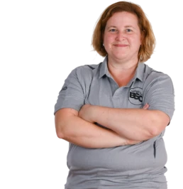 Jugendtrainerin Tamara Kreutner im offiziellen BSC Shirt