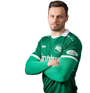 Porträtfoto von Denis Klose im Trikot des Bahlinger SC