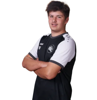Jugendtrainer Ben Holderer im offiziellen BSC Shirt 2026