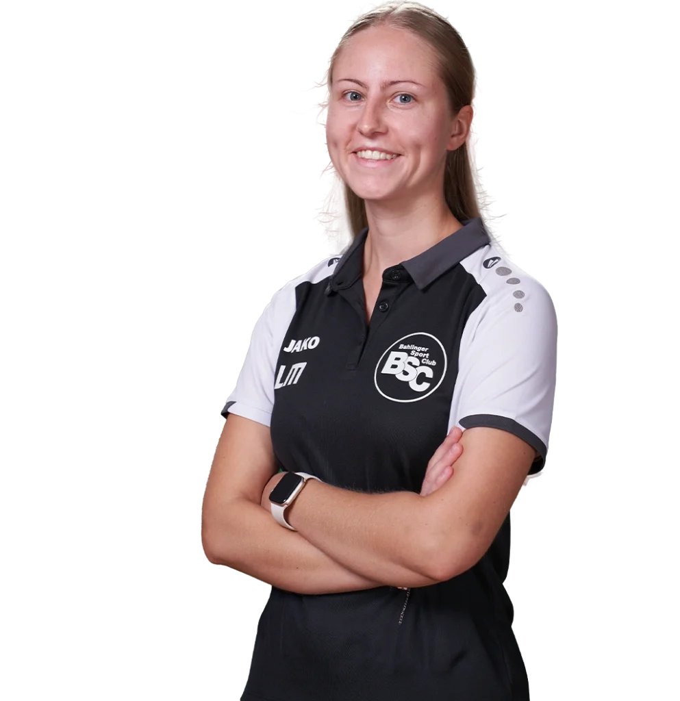 Physiotherapeutin Luisa Müller im offiziellen BSC Shirt 2026